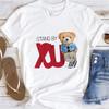Cute Little Bear Print TShirt Summer Trend White Short Sleeve Neck Casual Sports Aesthetic Clothes Womens Graphic T Shirts