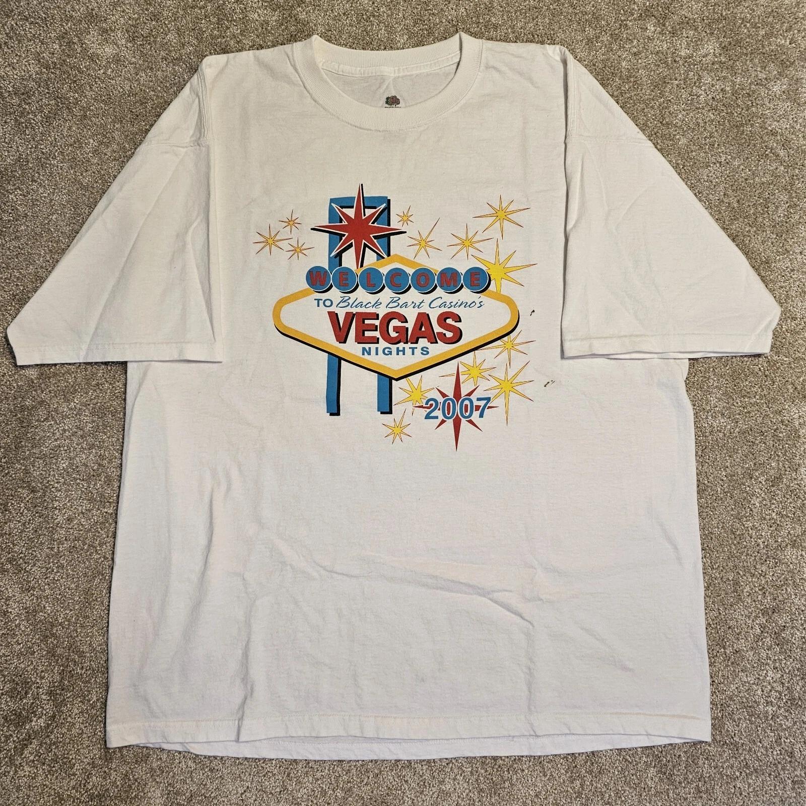 2007 Black Bart Vegas Nights T-shirt Mens XL Granny Fallout Casino Slots Poker S