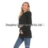 Maternity Winter Fashion: Trendy Fleece-Lined Breastfeeding Sweatshirt for Moms, Age-Reducing Solid Color Outerwear