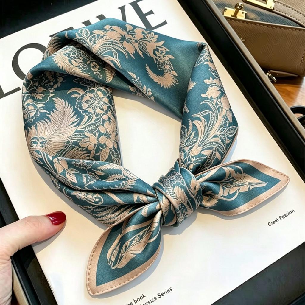 [111 mulberry silk] Bonas women's silk small square scarf silk scarf 11 new autumn and winter gift mother small scarf