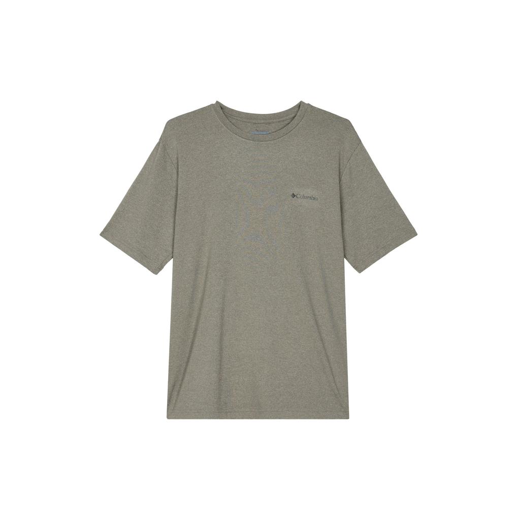 Columbia Outdoor Solid Moisture-Wicking Sports Short Sleeve T-Shirt Unisex Tops Green AE5545-397