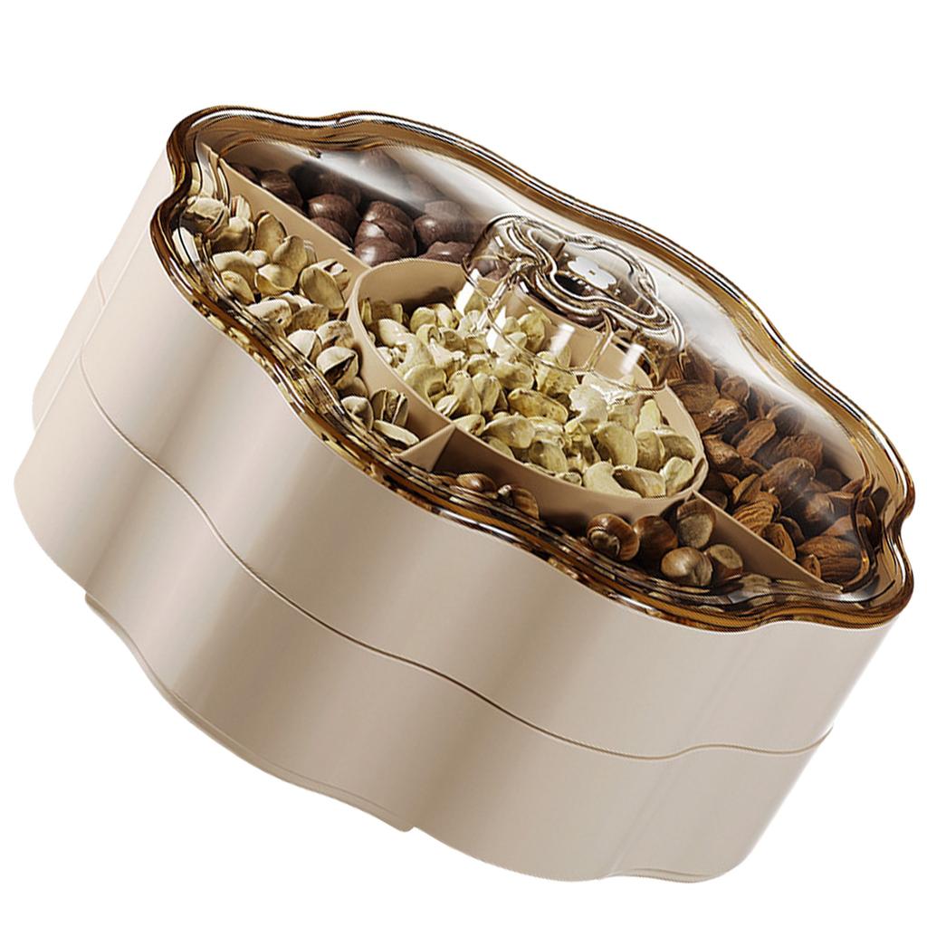 Plastic Candy Container with Lid Moisture Proof Candy Dispenser 5 Compartments Dry Fruit Storage Box Home Decorations