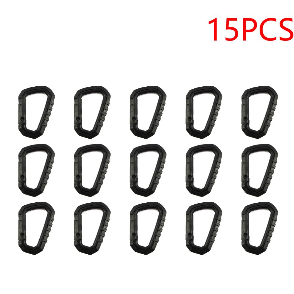 15-50PCS D-shape Belt Hanger Buckles Reusable Snap Type Safety Lock Buckles Lightweight High Strength Hardware Tools for Camping