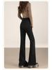 Women's High Waist Patchwork Micro Flare Jeans - 2026 Spring/Summer, Black, Elastic, Slimming Style