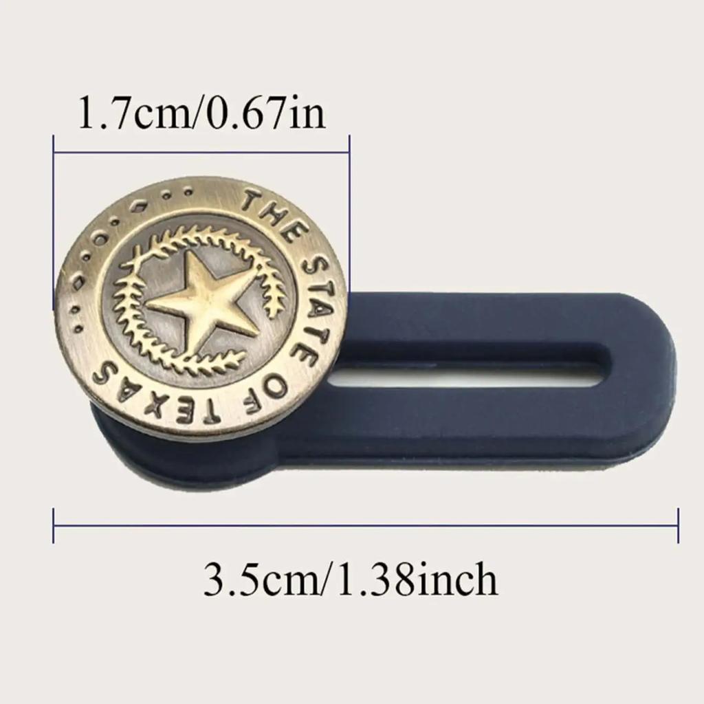 2pcs-No-Sew Instant Waistband Extenders for Jeans - Adjustable Denim Button Expanders