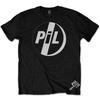 חולצת טי יוניסקס שחורה עם לוגו לבן של Public Image Ltd