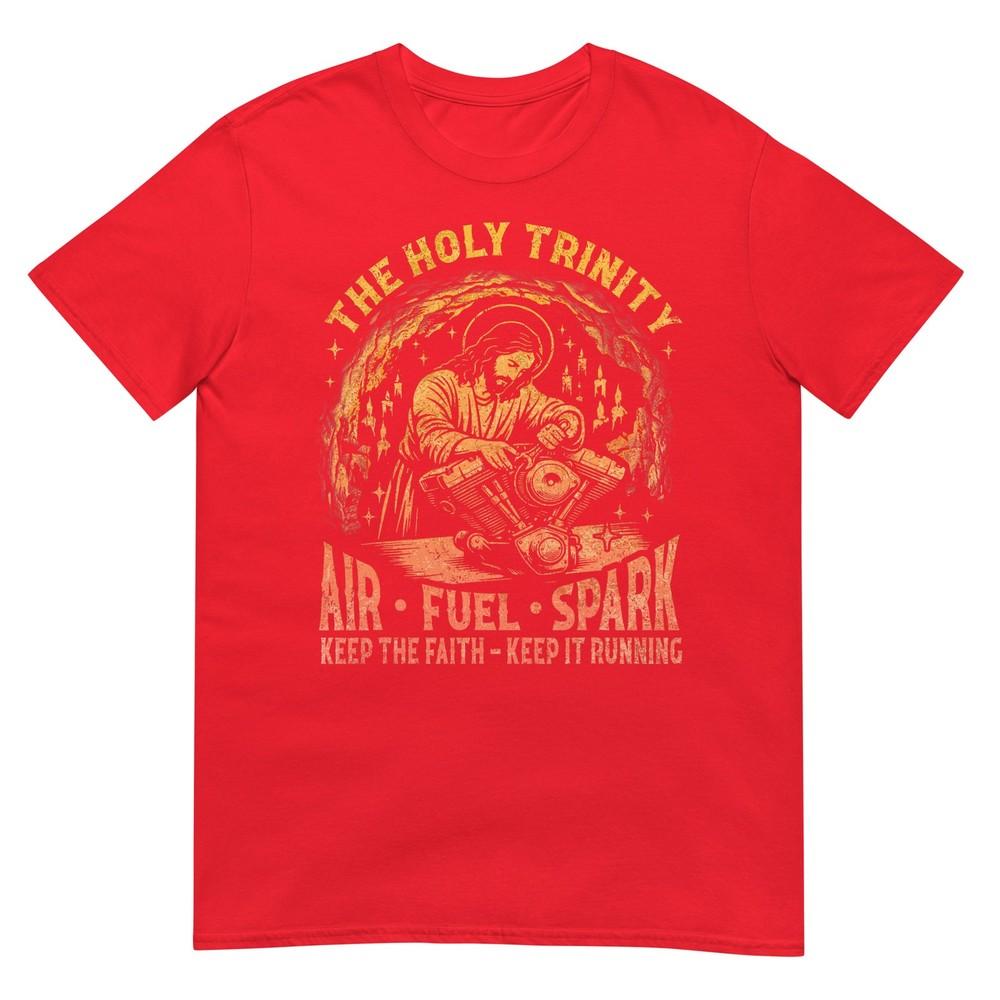 The Holy Trinity Compression Fuel Spark Keep Faith Running TShirt S