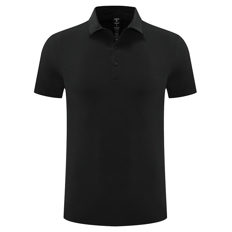 Solid Color Texture Sports Quick-drying Short-sleeved Men's and Women's Same Fitness Training Clothes Group Clothes POLO Shirt