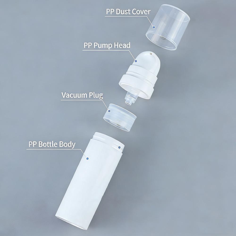1pc Refillable Lotion Bottles Airless Pump Vacuum Toiletries Container Empty Plastic Cosmetic Bottle 5ml 10ml 15ml
