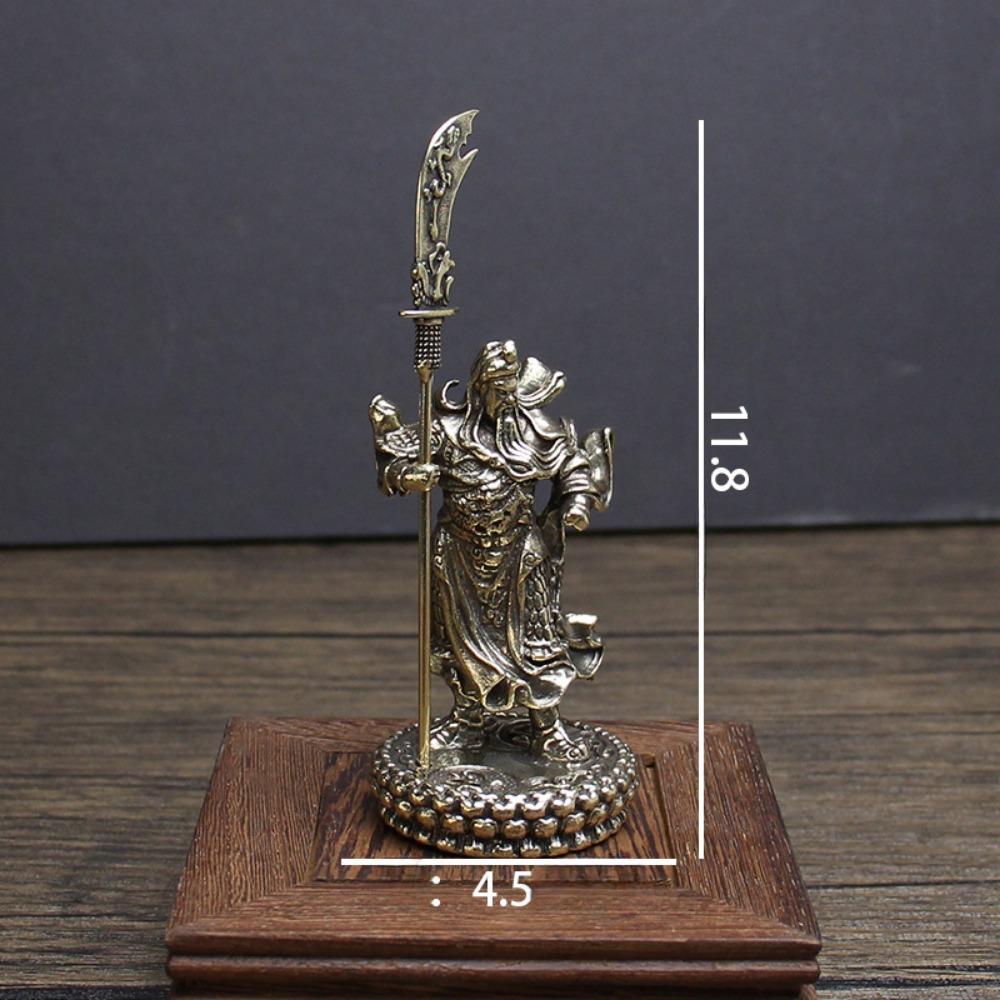 Messing Vertikales Schwert Guan Gong Ornament Kunsthandwerk Wohnzimmer Geschäft Kupfer Gott des Reichtums Guan Gong Statue Gewidmete Statue Tang Teng Bronze