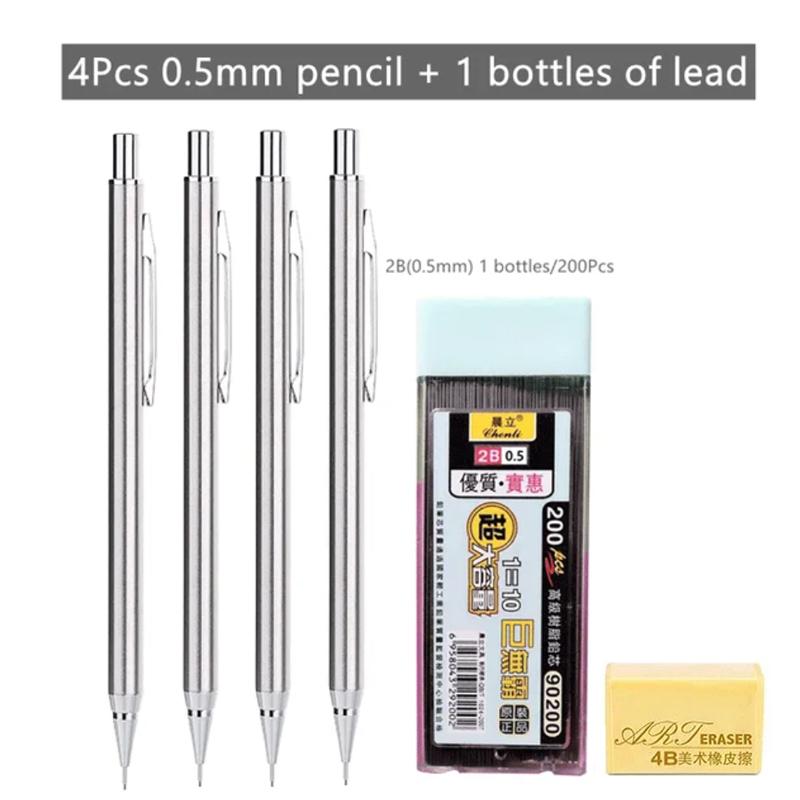 Professional Mechanical Pencil Set 0.5 0.7 0.9 0.3mm Full Metal Art Drawing Painting Automatic Pencil Office School Supplies