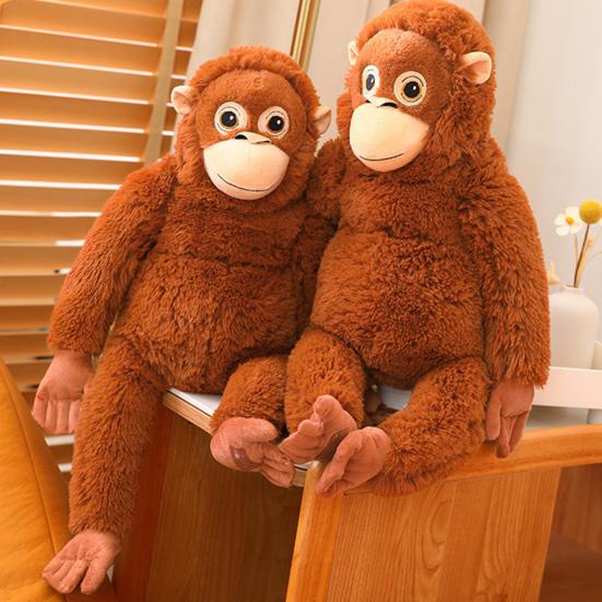 Orangutan Plush Doll Soft Stuffed Animal with Hanging Design High-Elastic Filling Interactive Playful Toy for Kids Adults