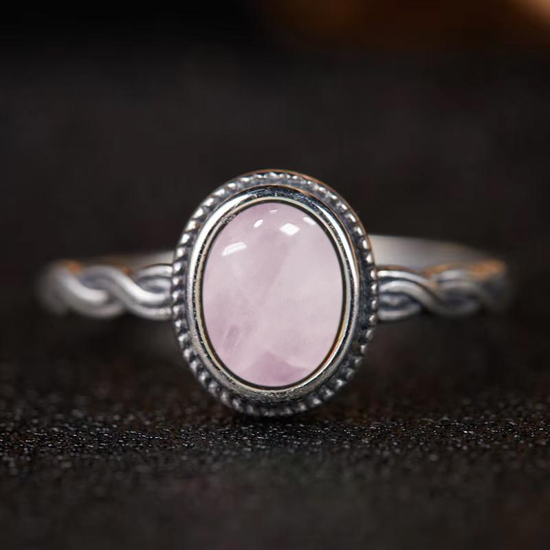 Pierścionek ze srebra sterlingowego z czarnym onykssem Vintage Prosty minimalistyczny styl Okrągły kształt Kamień naturalny Czarny pierścionek Biżuteria dla kobiet