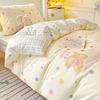 Ensemble de housse de couette Kawaii Style Ins Toucher Doux Taille Double Queen Drap Plat Taie d'oreiller Décoration Maison Hôtel Ensemble de literie