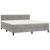 3141437 vidaXL Divan Bed and Mattress Light Grey 180x200cm Velvet