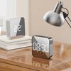 Fashionable LED Digital Mirror Clock with Voice Control Alarm Time and Temperature Display for Students Table Clock