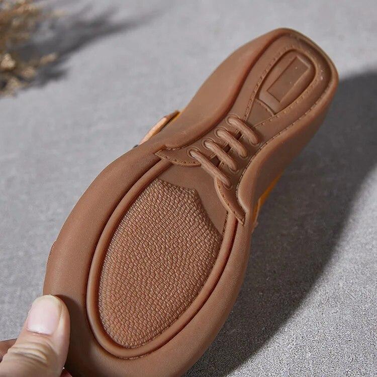 Johnature Vintage Květinové klíny Sandály Ručně vyráběné pravé kůže v etnickém stylu Pohodlné dámské boty