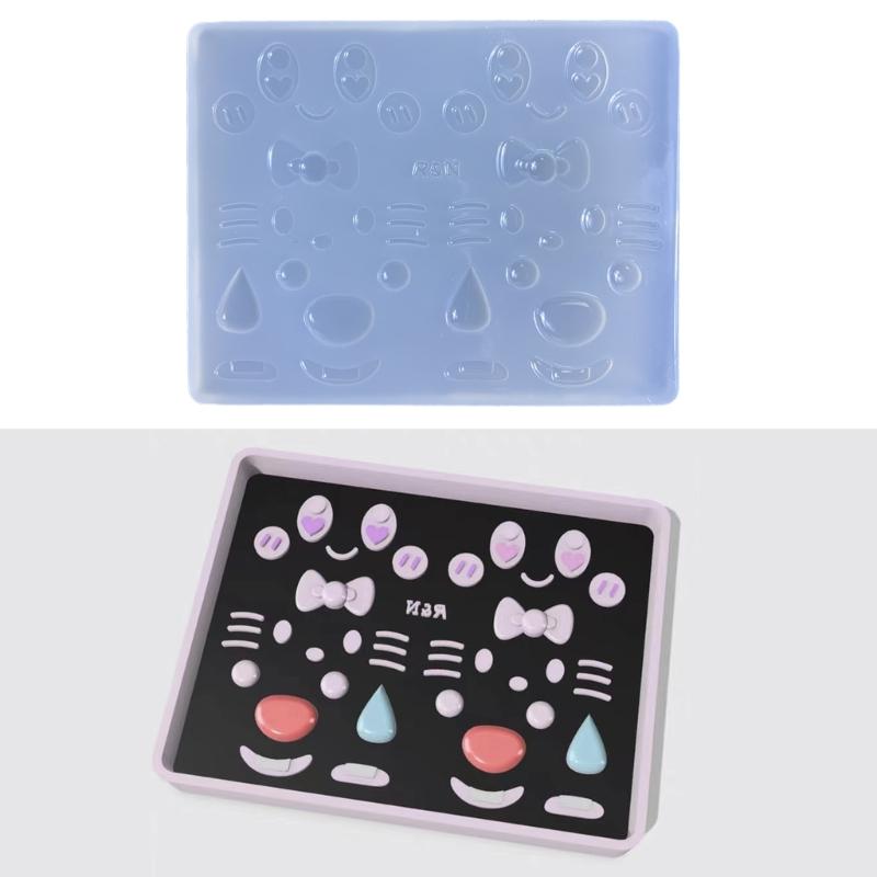 Small Expression Quicksand Silicone Mold Keyring Pendant Handmade Ornament Mold Valentines Day Birthday Gift Jewelry