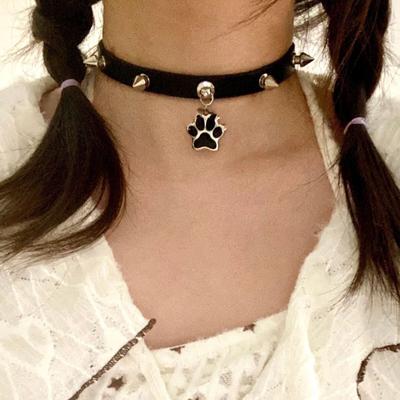 Collier ras du cou à rivets en os de la sous-culture punk des années 2000, collier punk à la mode pour chiot rebelle