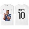 Kylian Mbappe France 10 Cartoon Portrait Tshirt French National Football Team Fan Oversized Casual Tee
