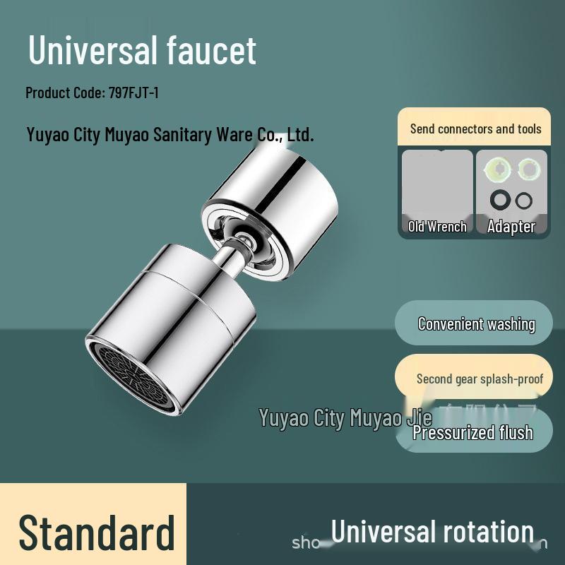 Universal Rotatable Kitchen Faucet Extender & Anti-Splash Aerator Filter