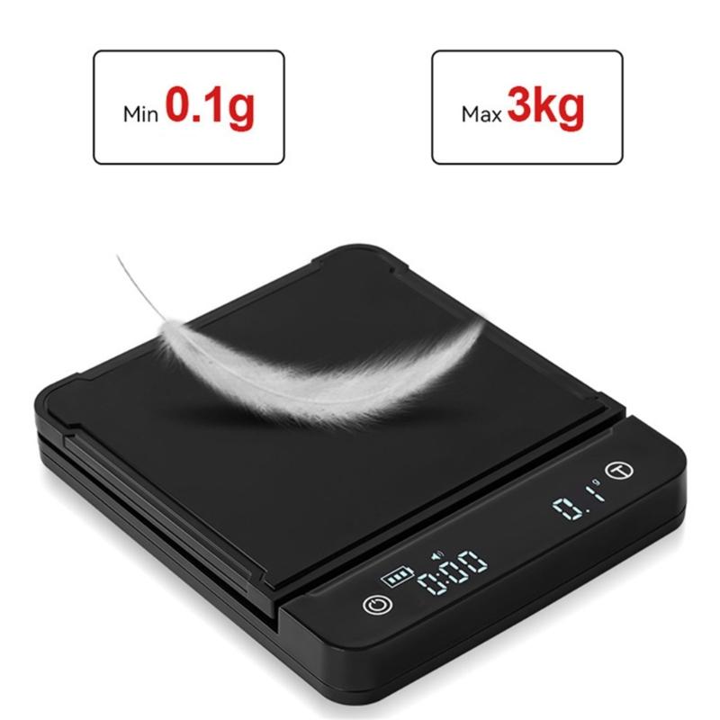 Waterproof Electronic Scale Portable Electric Coffee Scale Digital Espresso Scale Kitchen Scale for Coffee Beans Powder