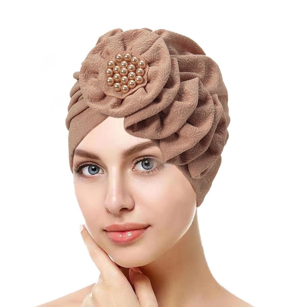 Four Seasons Mehrfarbige geraffte Schal-Mütze - Mode Streetstyle Beanie