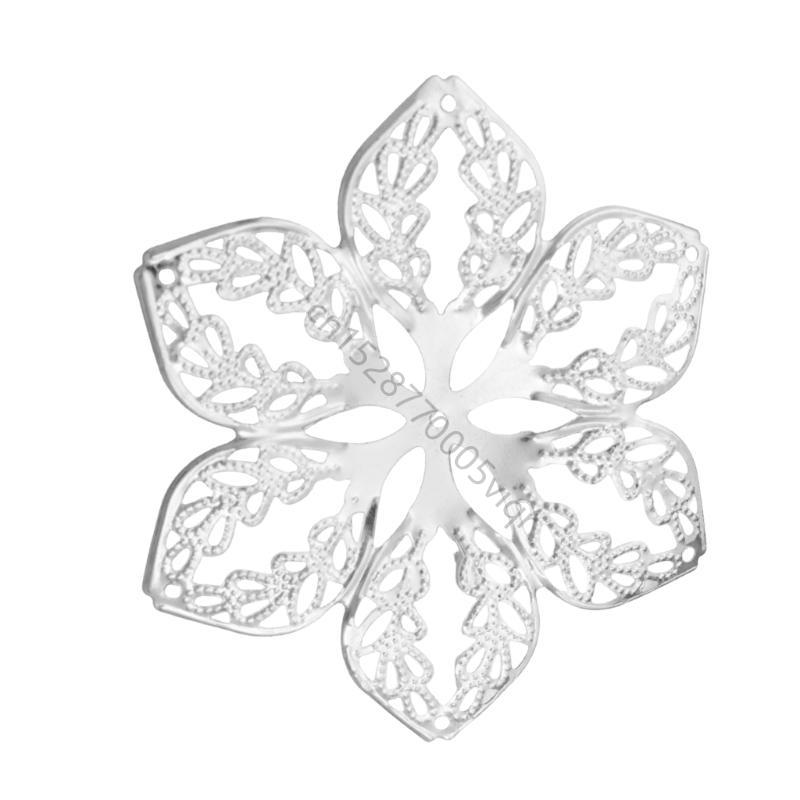Pack of 100 Hollow Flower Metal Embellishments for Home Decoration Stylish Headwear Accessories Jewelry Making Supplies AXYD