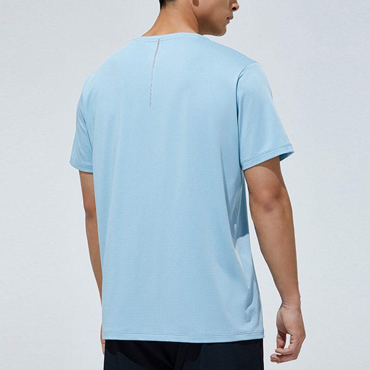 Anta T Shirts Men's Sky Smoke Blue Crew Neck Moderate Straight Fit 952325106-4