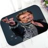 Custom Johnny Hallyday Welcome Door Mat Doormat Rug Carpet for Bathroom Kitchen Non Slip Floor Entry Mats Home Decor Gift 50x80