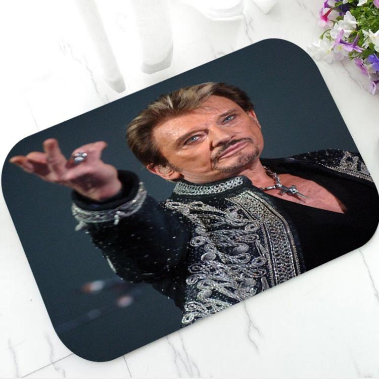 Custom Johnny Hallyday Welcome Door Mat Doormat Rug Carpet for Bathroom Kitchen Non Slip Floor Entry Mats Home Decor Gift 50x80