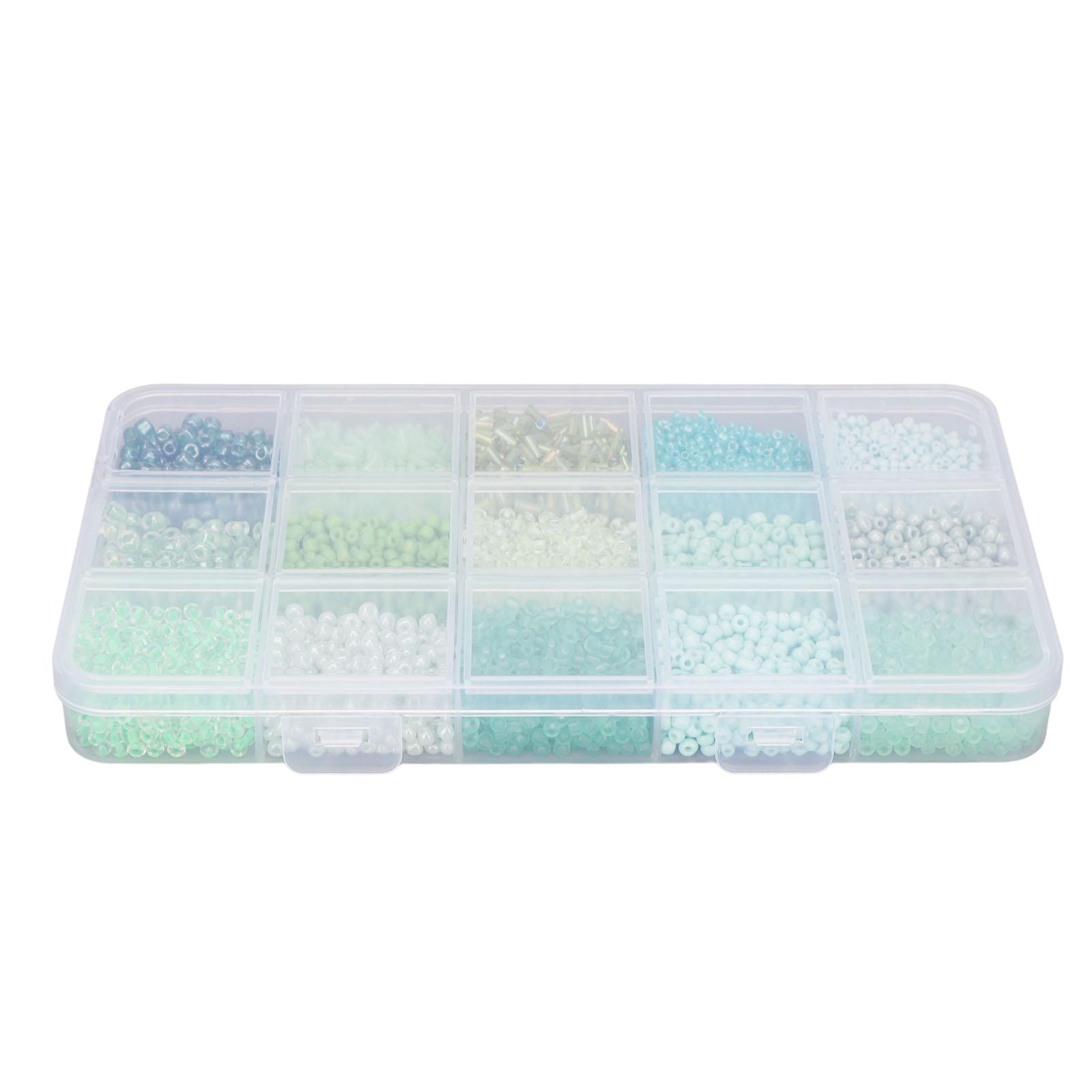 

Стеклянный бисер 15 отделений сортировка хранения пластиковая коробка упаковка бижутерия изготовление бусины для DIY светло-зеленый