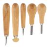 5Pcs Durable Tip Setting Tool Wood Handle Carving Chisel Long Use Prong Pusher  Jewelry Making