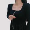 European and American fashion pull long necklace women's niche light luxury design high-end snake bone chain simple and versatile sweater chain