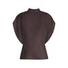 BoSS Regular Fit Women S Short Sleeve blouSe Stand Collar Dark Brown  5055971726