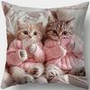 Cute Cats With Phone Pillow Cover Short Plush Polyester Cushion Case Decor Throw Pillowcase Home Deco