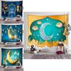 Bunte Eid Mubarak Wandteppich Mond Stern Wandbehang Dekor Perfekt für muslimische Feste