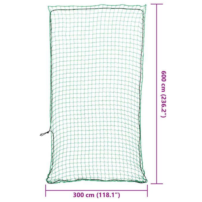 VidaXL Trailer Net with Elastic Cord Green 6x3 M PP, Cargo Net, Loading Net for Trailer, 4012246