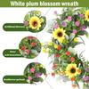 3D 45cm Spring Sunflower  Wreath Door Hanging Home Hallway Fireplace Wall Hanging