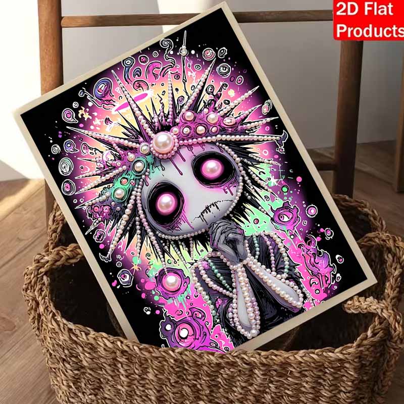 Halloween pearl painting art full pearl handmade diy home decorations neon goth princess aesthetic wall art decor