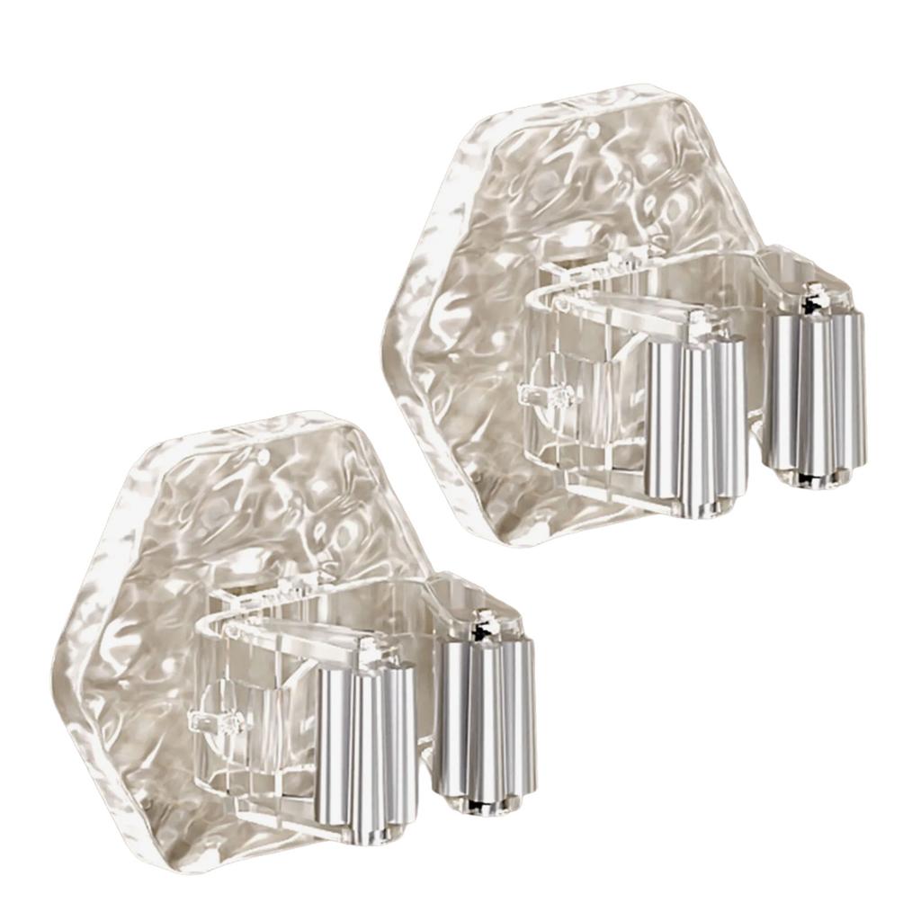 Multifunctional Clear Waved Pattern Wall Hook for Mops Sweepers Cleaning Accessories Adhesive Installation