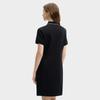 FILA Original Solid Color Comfortable Casual Versatile Polo Collar Short Sleeve Dress Women Dresses Black F51W529316F-BK