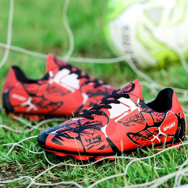 Nízké kožené fotbalové boty, gumové hřebíky, chlapecké, dívčí a sportovní fotbalové boty pro mládež