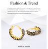 2026 European Gothic Black Zircon Hoop Earrings - Vintage Gold Plated Marquee Crystal Ear Buckles for Women Light Luxury Jewelry
