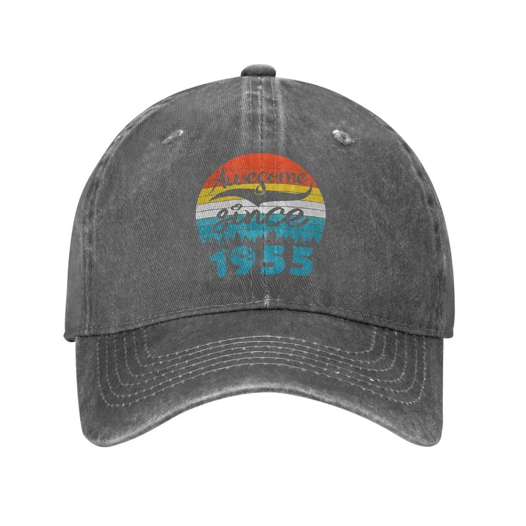 Awesome Since 1955 Birthday Poster Casual Baseball Cap For Women Men Summer Kpop Rock Trucker Hat Fitted Wholesale Snapback Cap