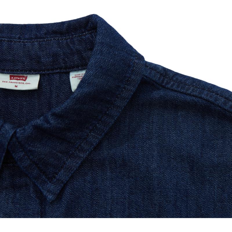 Levis Solid Color Chest Pocket Waist Cinched Denim Jumpsuit Women jumpsuits Blue A3345-0000