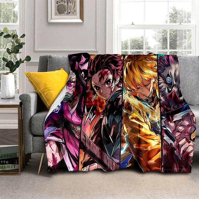 30 Style Demon S-Slayer Cartoon  Kamado Nezuko Anime Blanket,Soft Throw Blanket for Home Bedroom Bed Sofa Travel Office Kids