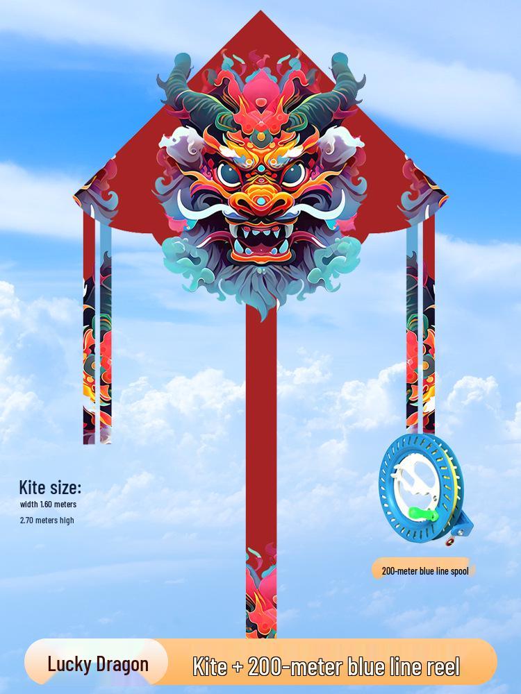 Lucky Dragon Kite: High-End, Easy-Fly Breeze for Kids & Adults with Line Wheel