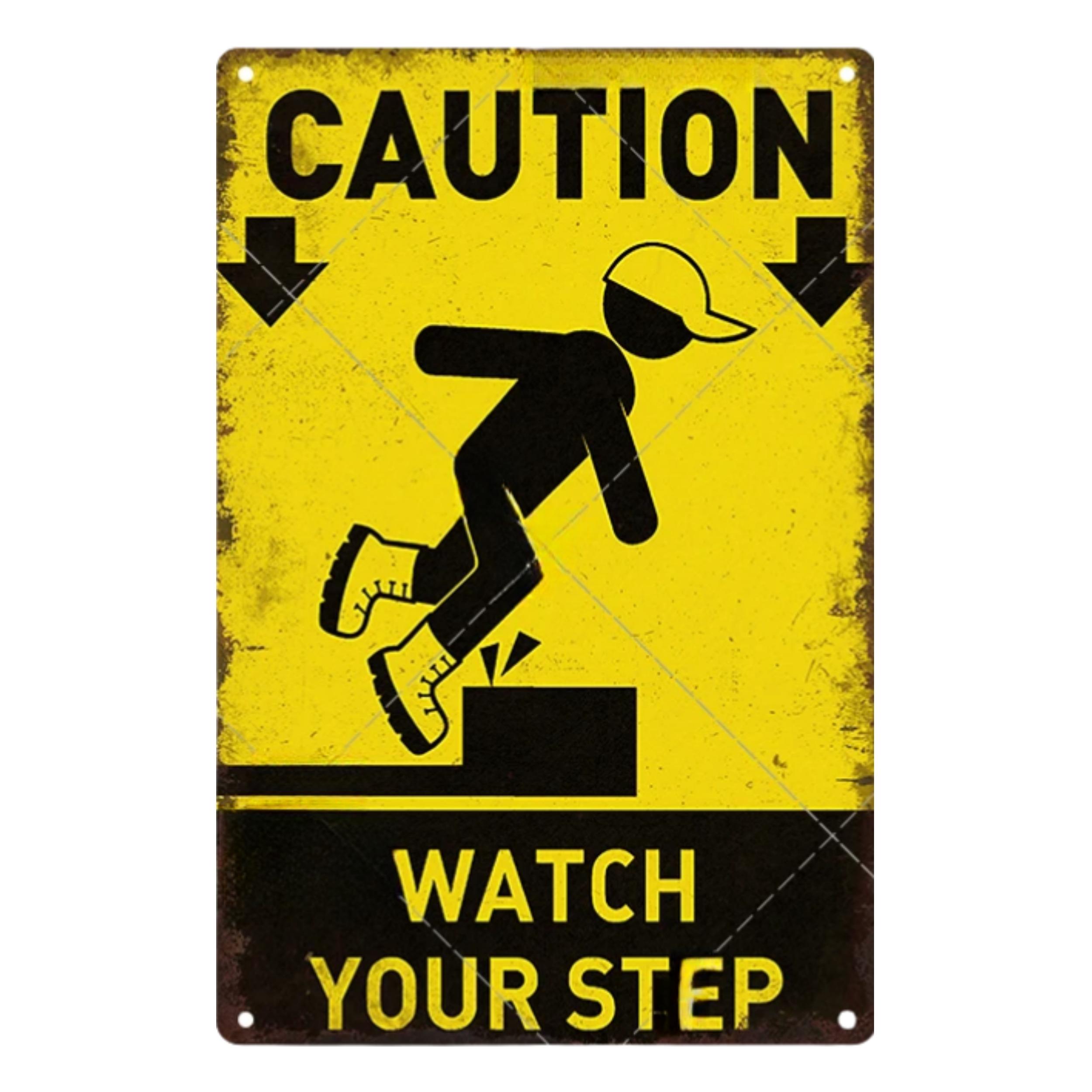 

Винтажная предупреждающая зона, жестяная вывеска, металлическая пластина, предупреждающая детская табличка для гаражной двери, человек, пещера, настенный декор 30x20cm