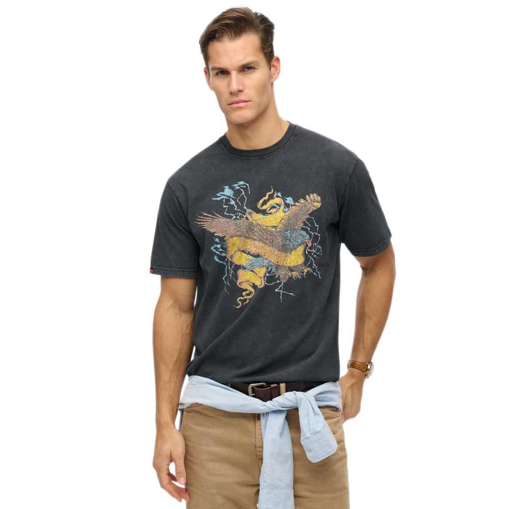 Superdry Schwarz Grafisches Oversize-T-Shirt Biker Rock - Bild 3